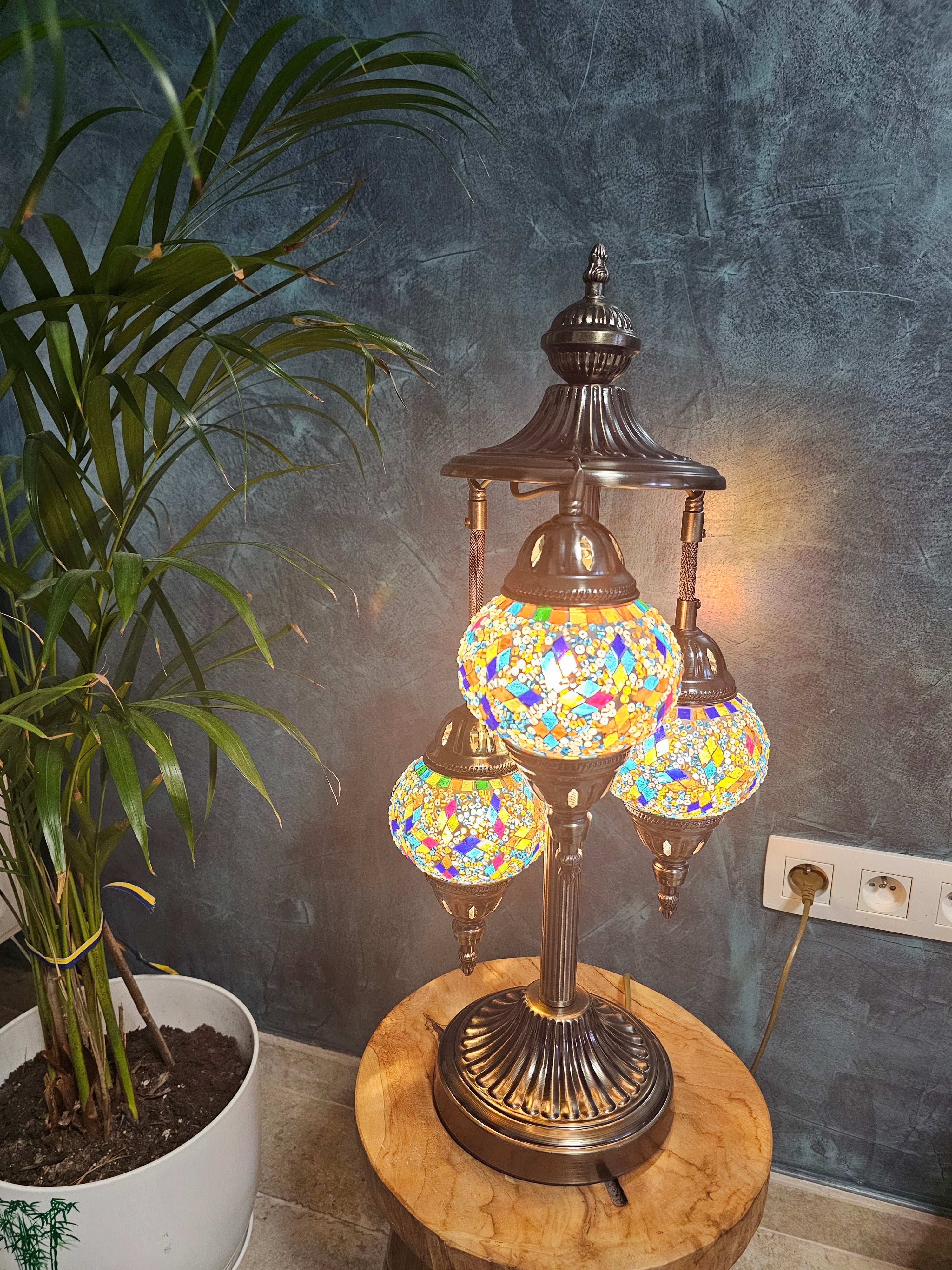 Lampe mosaïque multicolore – Lumière des mille et une nuits