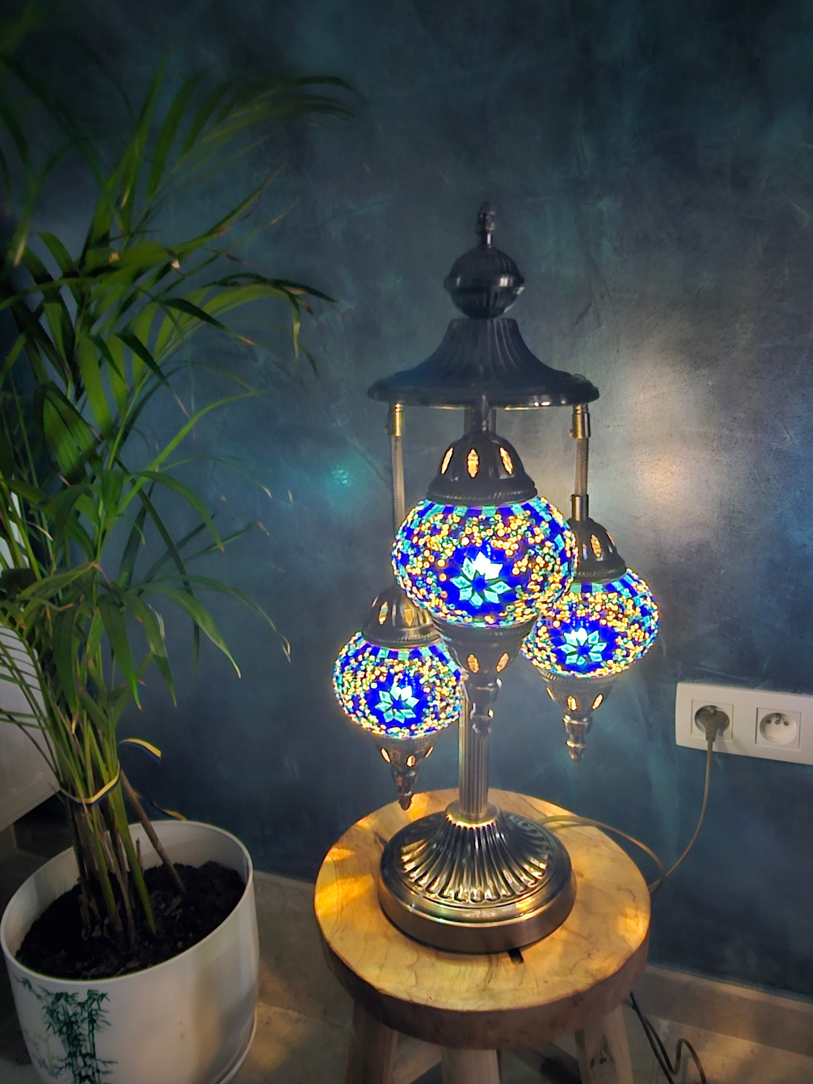 Lampe mosaïque bleue – Sérénité orientale
