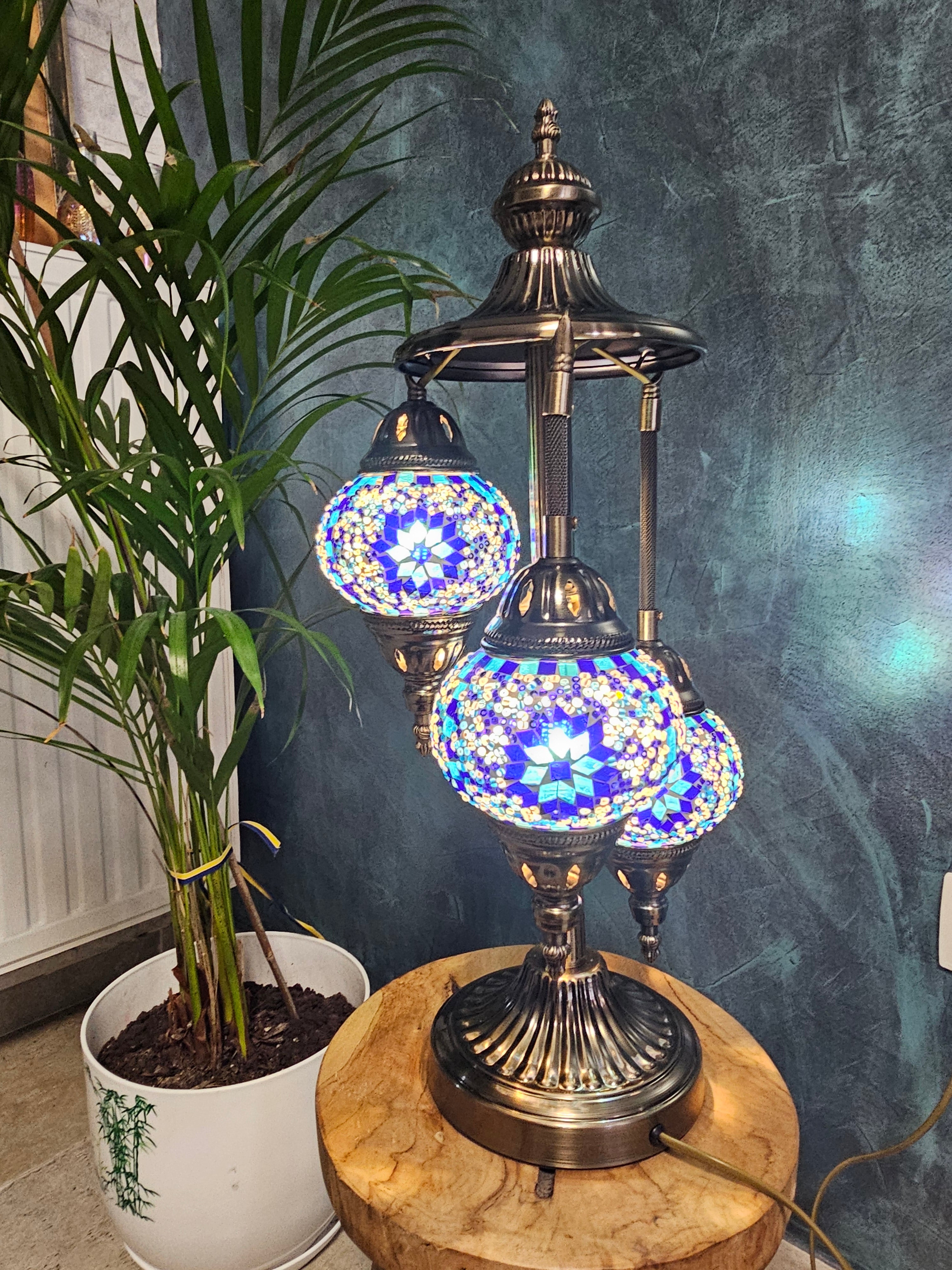Lampe mosaïque bleue – Sérénité orientale