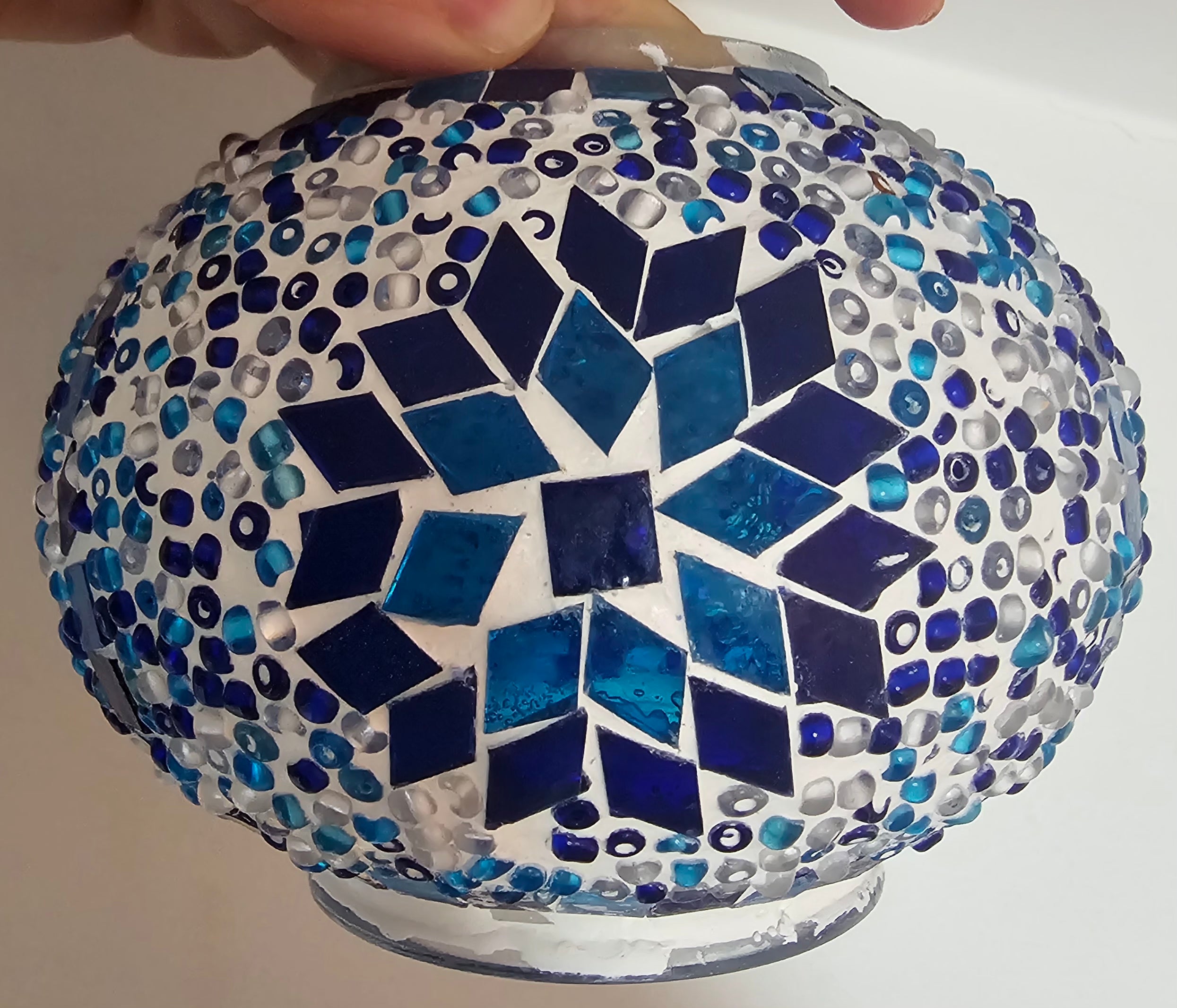 Lampe mosaïque bleue – Sérénité orientale