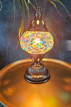 Petite lampe orientale – 1 globe aux couleurs chaudes – 28 cm