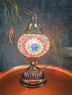 Lampe mosaïque turque – 1 globe multicolore – 28 cm