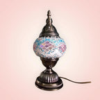 Lampe Turque Artisanale en Verre Mosaïque – 28 cm | Prise Européenne