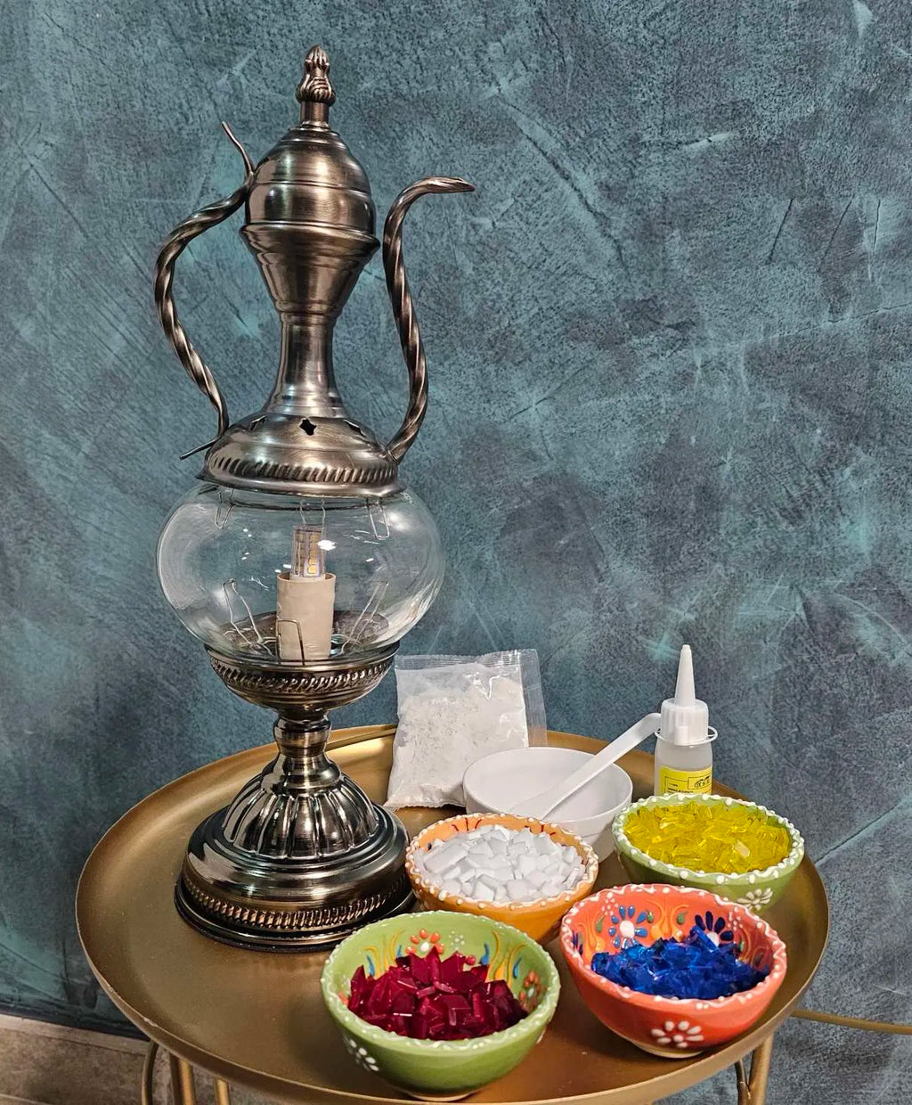 Lampe théière mosaïque turque colorée avec motifs orientaux artisanaux MOSAÏC DREAM Belgique