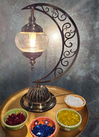Veilleuse lune mosaïque turque avec motifs orientaux faite main atelier artisanal Bruxelles