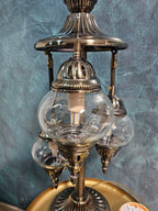 Pièce maîtresse lampe mosaïque 3 globes spectaculaire à créer en atelier artisanal 3 heures gros plan 