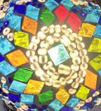 Lampe mosaïque bleue et ambre – Harmonie et éclat