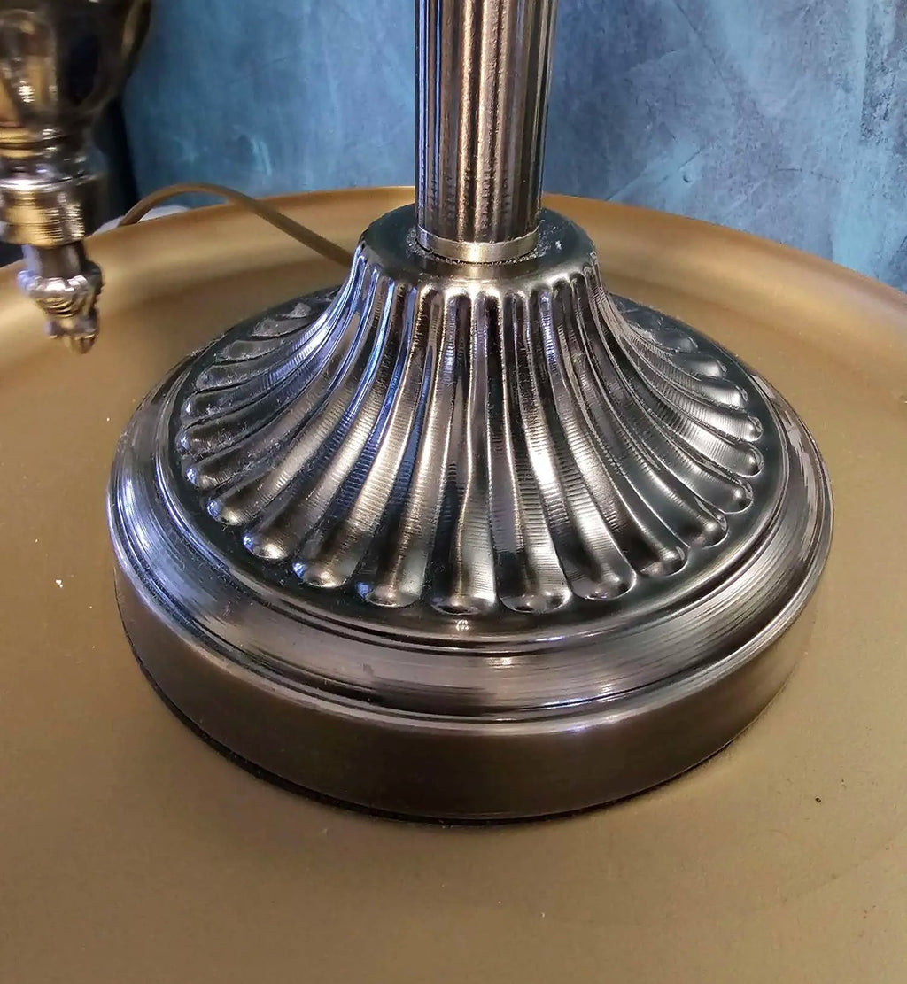 Pied lampe mosaïque turque 3 globes argenté base métallique artisanale