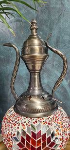 Chapeau métallique lampe mosaïque turque en forme de théière 