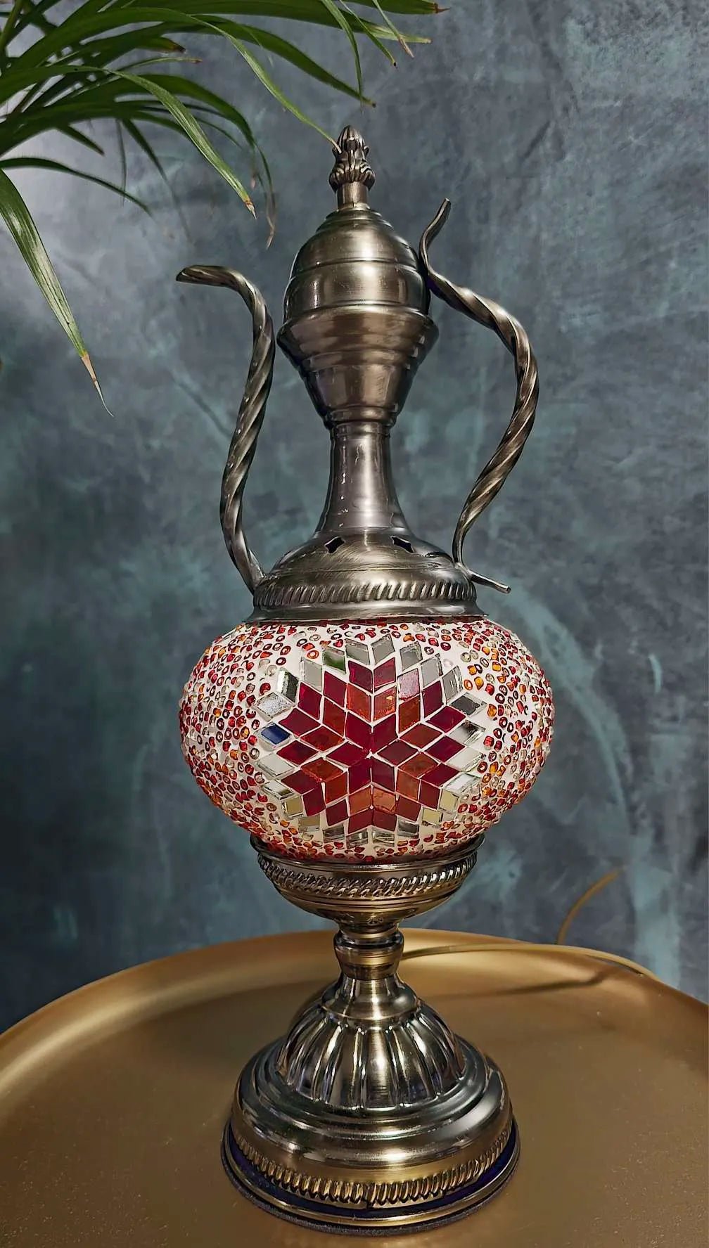 Lampe mosaïque turque en forme de théière fait main artisanal 