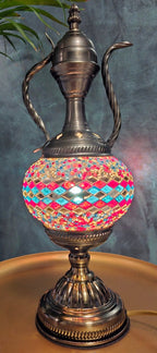 Veilleuse mosaïque multicolore allumée lumière douce Belgique