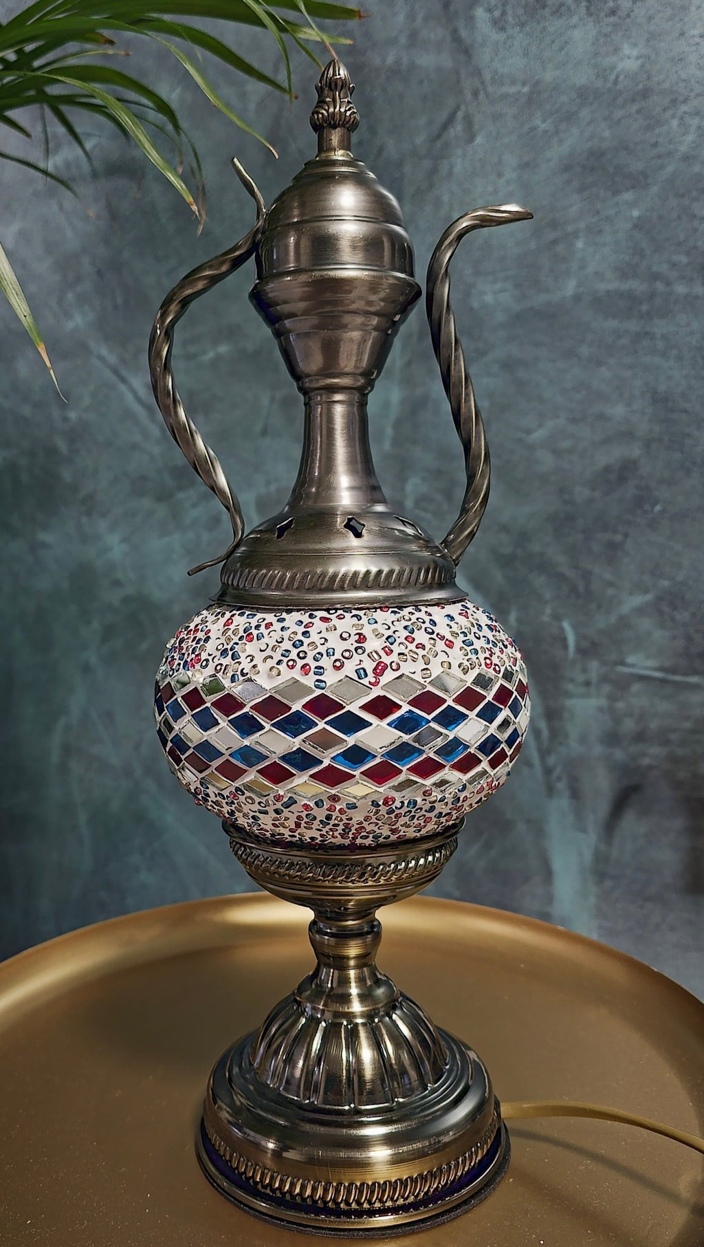 Lampe veilleuse mosaïque multicolore artisanat fait main