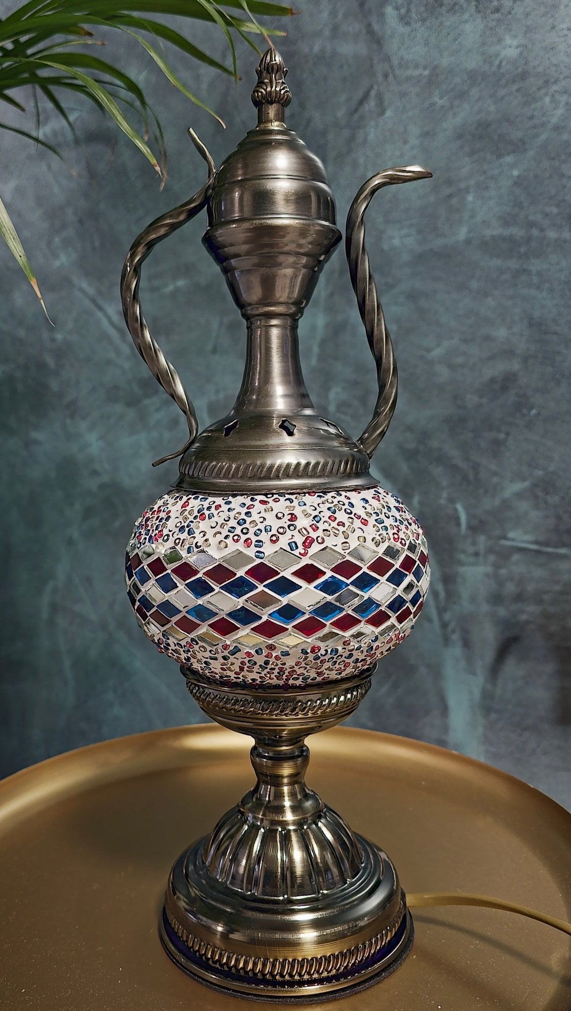 Lampe veilleuse mosaïque multicolore artisanat fait main