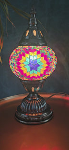 Lampe mosaïque turque – 1 globe multicolore – 28 cm