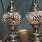 Petite lampe orientale – 1 globe aux couleurs chaudes – 28 cm