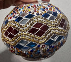 Lampe mosaïque rouge et or – Éclat chaleureux